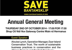 Save Bantamsklip AGM 2nd October 2014 17:00 for 17:30 